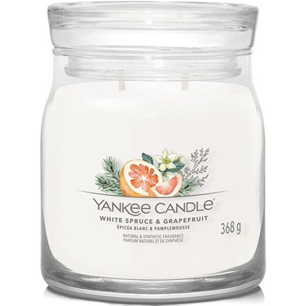 Yankee Candle Yankee Candle Aromatická sviečka Signature sklo stredná White Spruce & Grapefruit 368 g