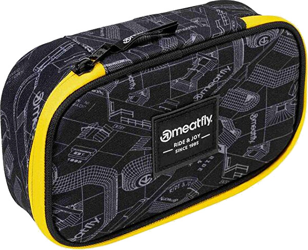 Meatfly Meatfly Peračník XL Pencilcase Blueprint Black