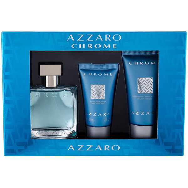 Azzaro Chrome - EDT 30 ml + balzám po holení 30 ml + sprchový gel 50 ml