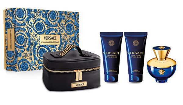 Versace Versace Pour Femme Dylan Blue – EDP 100 ml + telové mlieko 100 ml + sprchový gél 100 ml + kozmetická taštička