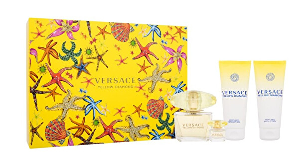 Versace Versace Yellow Diamond – EDT 90 ml + telové mlieko 100 ml + sprchový gél 100 ml + EDT 5 ml