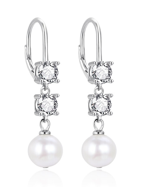 Agato Cercei eleganți cu zircon cu perlă AGT-E094LW-P