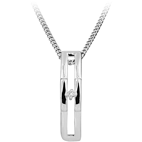 Art Diamond Stříbrný náhrdelník s diamantem DAGS802/50