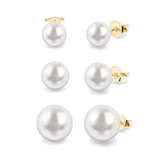 AURA AURA Set de cercei cu perle Kyoto Pearl TKKP011WYG (3 perechi de cercei)