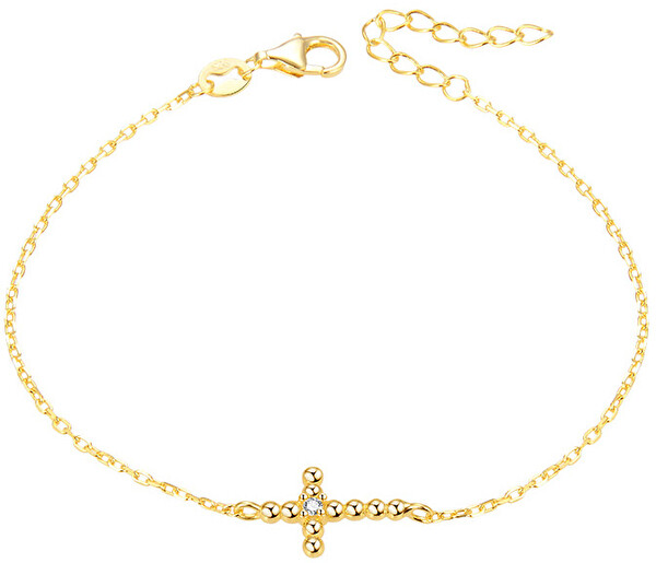 Beneto Beneto Pozlátený náramok s krížikom AGB580 / 21-GOLD