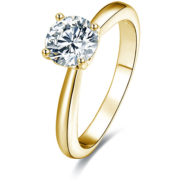 Beneto Pozlacený stříbrný prsten s krystaly AGG202 54 mm