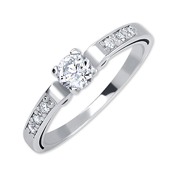 Brilio Dámský prsten z bílého zlata s krystaly 229 001 00498 07 53 mm