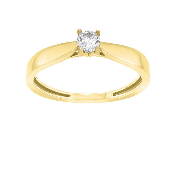 Brilio Nadčasový zásnubní prsten ze žlutého zlata GR114YAU 60 mm