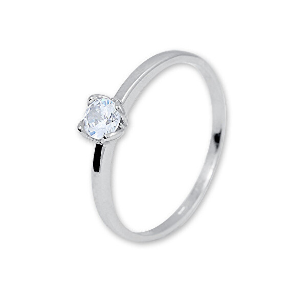 Brilio Zásnubní prsten z bílého zlata se zirkonem 226 001 01077 07 52 mm
