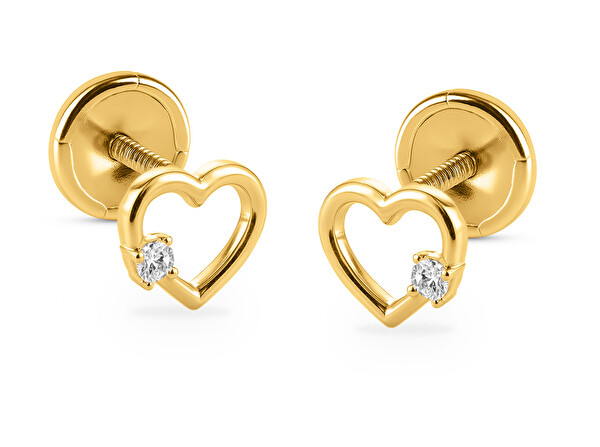 Brilio Brilio Cercei de aur inimioare cu zircon cubic 14/252.001/17ZIR