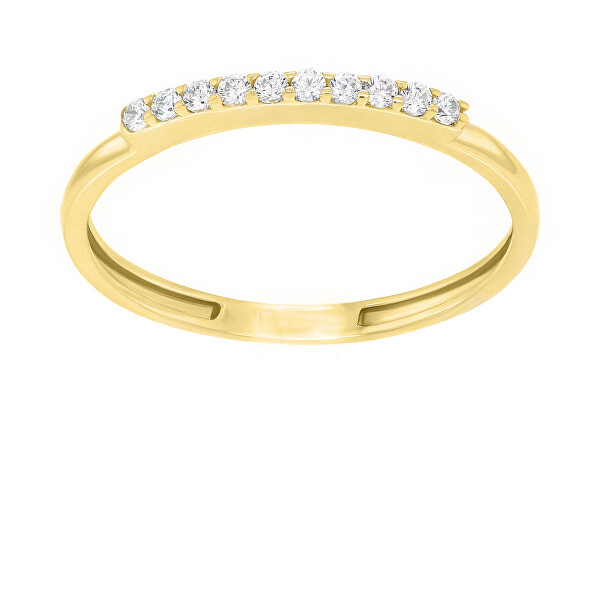 Brilio Silver Jemný pozlacený prsten se zirkony GR067Y 48 mm