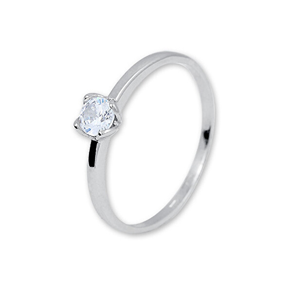Brilio Silver Něžný stříbrný prsten se zirkonem 426 001 00576 04 58 mm