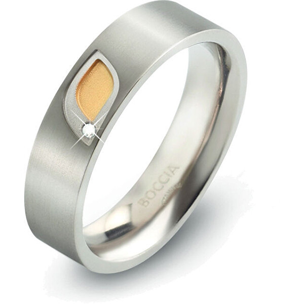 Boccia Titanium Titanový prsten s briliantem 0146-01 48 mm