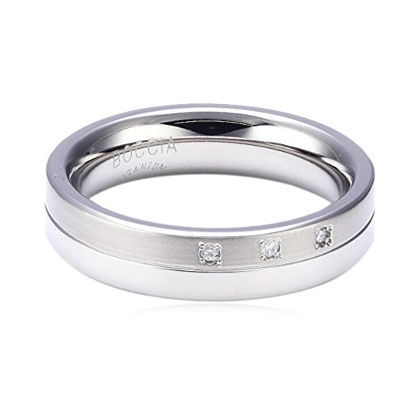 Boccia Titanium Titanový snubní prsten s diamanty 0129-03 59 mm