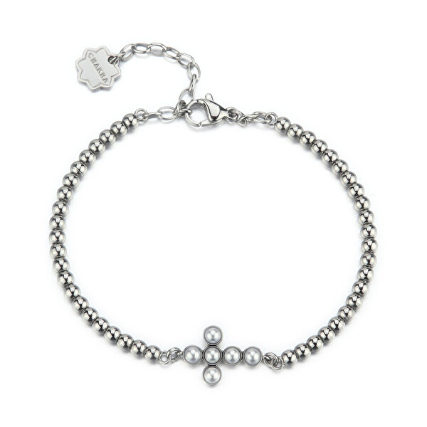 Brosway Brosway Guľôčkový náramok Krížik s umelými perlami Chakra BHKB342