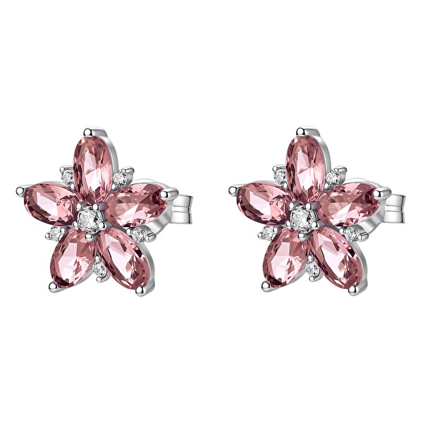 Brosway Brosway Kvetinové strieborné náušnice Fancy Tender Pink FTP29