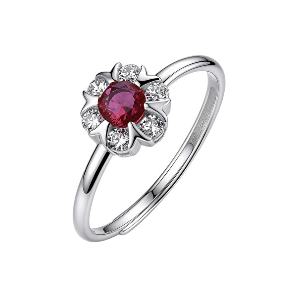 Brosway Brosway Nastaviteľný strieborný prsteň Fancy Passion Ruby FPR150