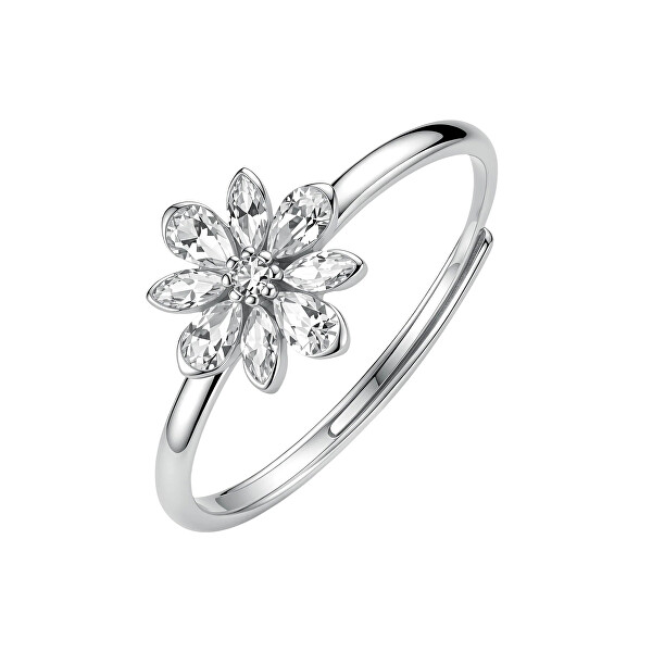 Brosway Brosway Nastaviteľný strieborný prsteň Kvetina Fancy Infinite White FIW195