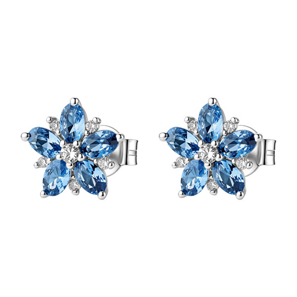 Brosway Brosway Strieborné kvetinové náušnice Fancy Freedom Blue FFB138