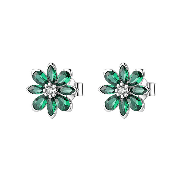 Brosway Brosway Strieborné kvetinové náušnice Fancy Life Green FLG157