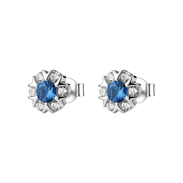 Brosway Brosway Strieborné náušnice Kvetina so zirkónmi Fancy Freedom Blue FFB137