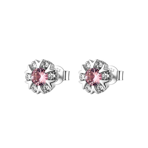 Brosway Brosway Strieborné náušnice Kvetina so zirkónmi Fancy Tender Pink FTP27