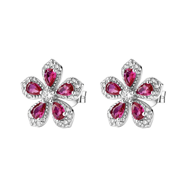 Brosway Brosway Strieborné kôstky Kvetina Fancy Passion Ruby FPR148