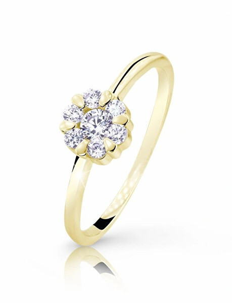 Cutie Diamonds Krásny prsteň zo žltého zlata s diamantmi DZ8050-10-X-1 66 mm