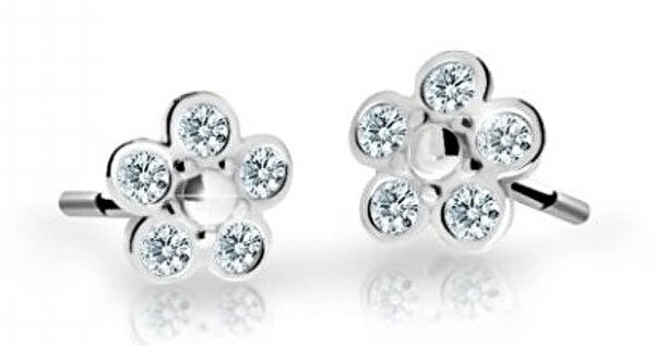 Cutie Jewellery Detské kvietkové náušnice z bieleho zlata C2744-30-X-2 biela