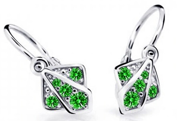 Cutie Jewellery Detské náušnice z bieleho zlata C2241-10-X-2 zelená