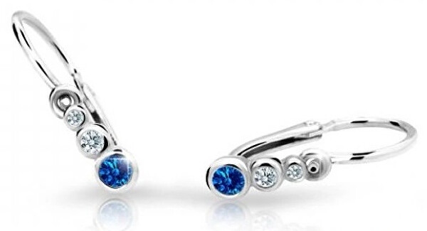 Cutie Jewellery Detské náušnice z bieleho zlata C2255-10-X-2 modrá