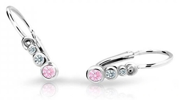 Cutie Jewellery Detské náušnice z bieleho zlata C2255-10-X-2 ružová
