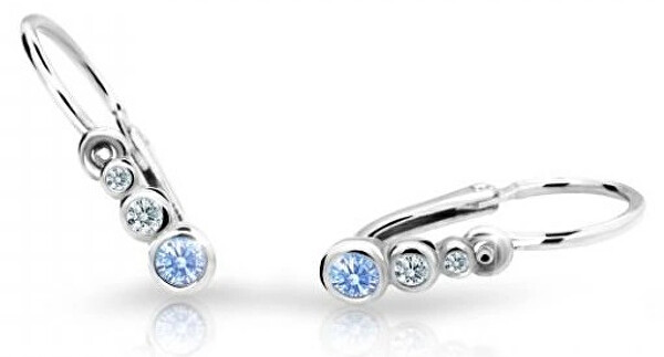 Cutie Jewellery Detské náušnice z bieleho zlata C2255-10-X-2 svetlo modrá