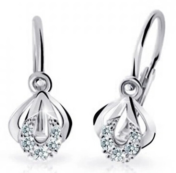 Cutie Jewellery Detské náušnice z bieleho zlata C2270-10-X-2 biela