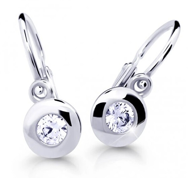 Cutie Jewellery Detské náušnice z bieleho zlata C2589-10-X-2 biela