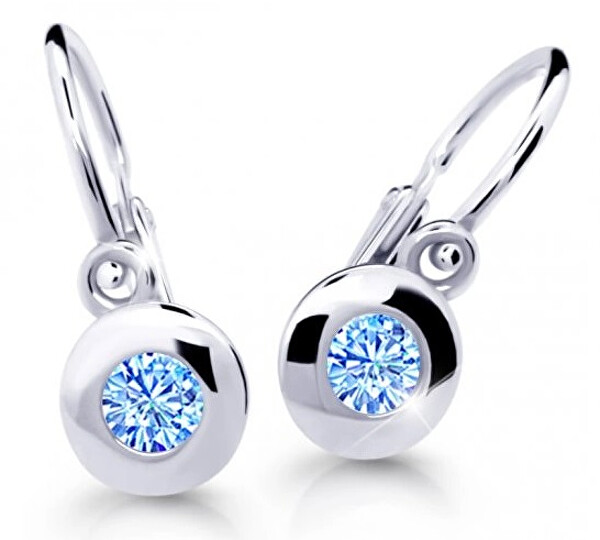 Cutie Jewellery Detské náušnice z bieleho zlata C2589-10-X-2 svetlo modrá