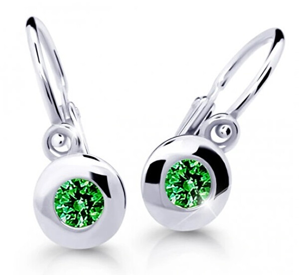 Cutie Jewellery Detské náušnice z bieleho zlata C2589-10-X-2 zelená