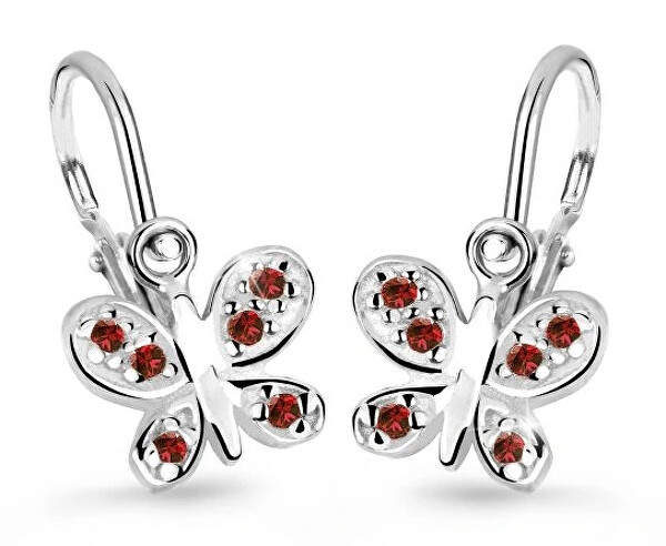 Cutie Jewellery Detské náušnice z bieleho zlata C2748-10-X-2 červená