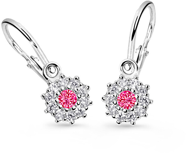 Cutie Jewellery Cutie Jewellery Detské náušnice z bieleho zlata C2749-10-X-2 fuchsiová