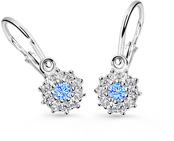 Cutie Jewellery Cutie Jewellery Detské náušnice z bieleho zlata C2749-10-X-2 svetlo modrá