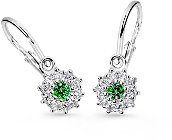 Cutie Jewellery Cutie Jewellery Detské náušnice z bieleho zlata C2749-10-X-2 zelená