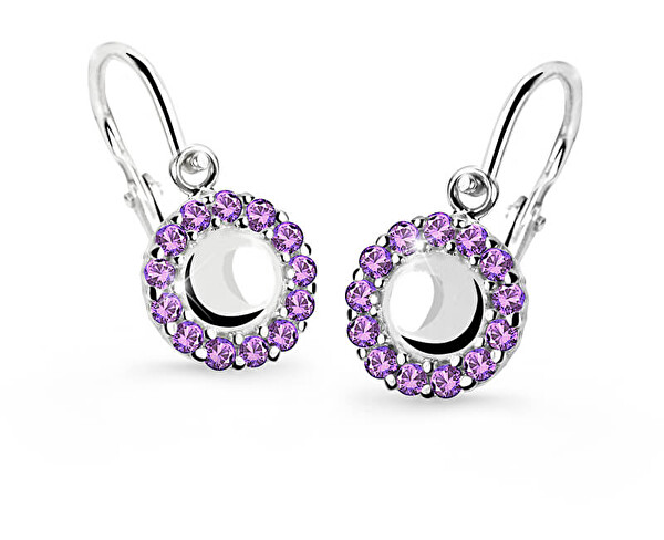 Cutie Jewellery Cutie Jewellery Detské náušnice z bieleho zlata C2750-10-X-2 fialová