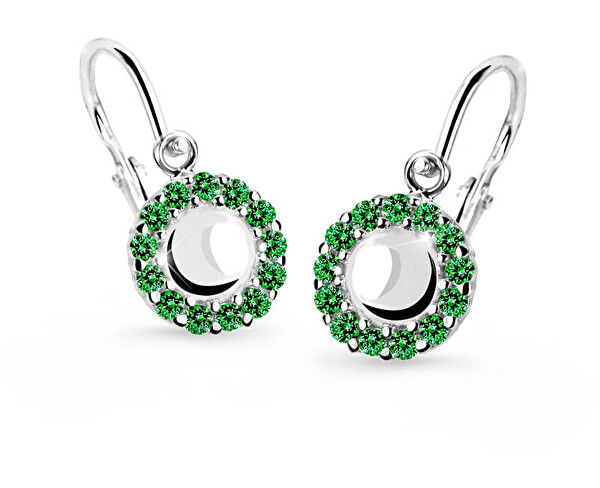 Cutie Jewellery Cutie Jewellery Detské náušnice z bieleho zlata C2750-10-X-2 zelená