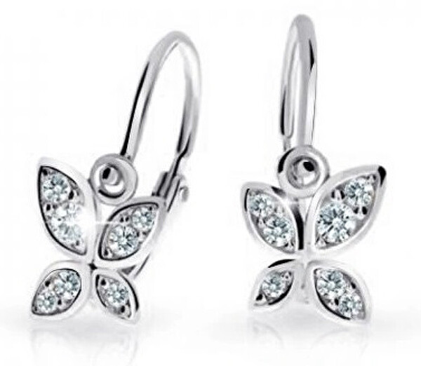 Cutie Jewellery Detské náušnice z bieleho zlata Motýlikovia C2259-10-X-2 biela