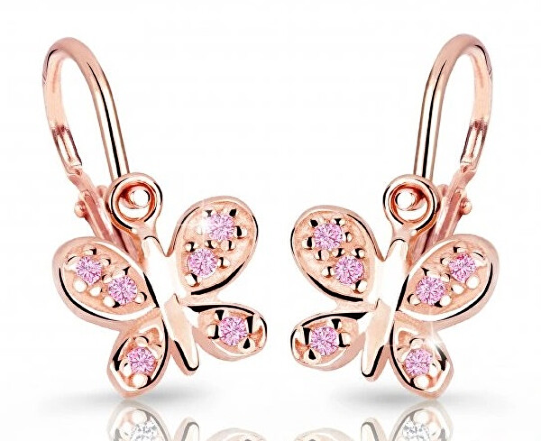 Cutie Jewellery Detské náušnice z ružového zlata C2748-10-X-4 ružová