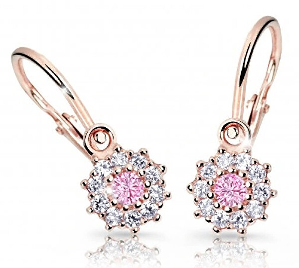 Cutie Jewellery Detské náušnice z ružového zlata C2749-10-X-4 ružová