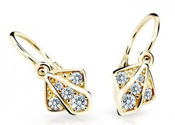 Cutie Jewellery Cutie Jewellery Detské náušnice zo žltého zlata C2241-10-X-1 biela