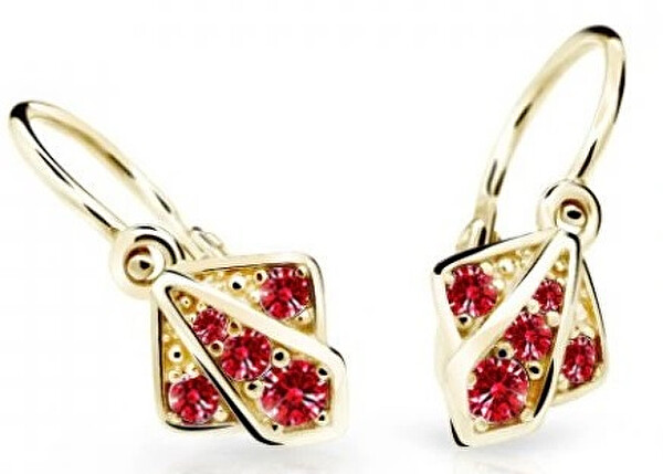 Cutie Jewellery Cutie Jewellery Detské náušnice zo žltého zlata C2241-10-X-1 červená