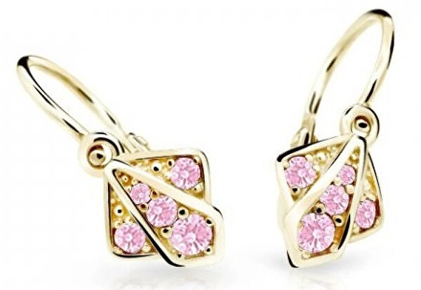 Cutie Jewellery Cutie Jewellery Detské náušnice zo žltého zlata C2241-10-X-1 ružová