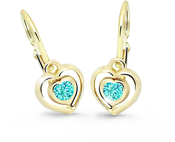 Cutie Jewellery Cutie Jewellery Detské srdiečkové náušnice C2752-10-X-1 svetlo zelená